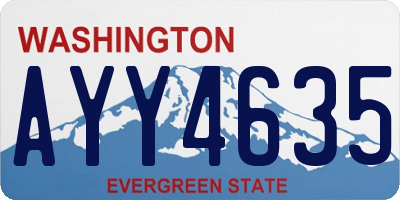 WA license plate AYY4635