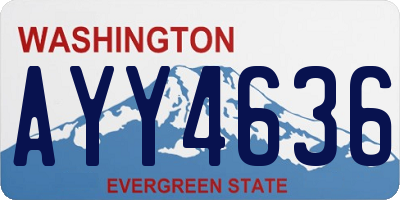 WA license plate AYY4636