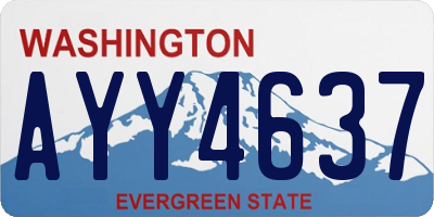 WA license plate AYY4637