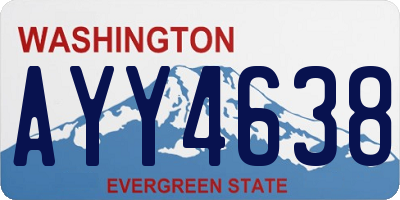 WA license plate AYY4638