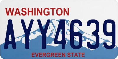 WA license plate AYY4639