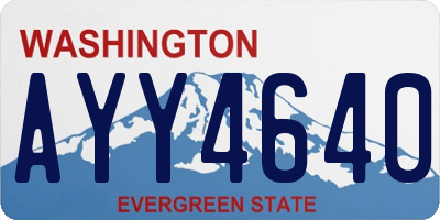 WA license plate AYY4640