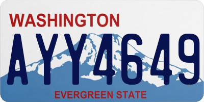 WA license plate AYY4649