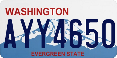 WA license plate AYY4650