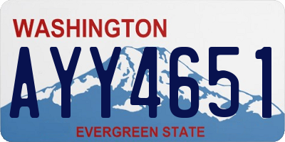 WA license plate AYY4651