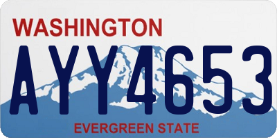 WA license plate AYY4653