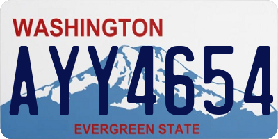 WA license plate AYY4654