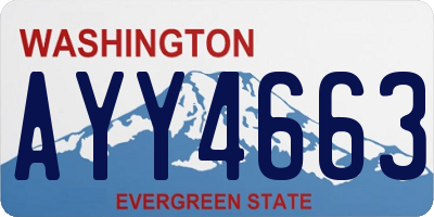 WA license plate AYY4663