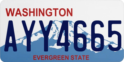 WA license plate AYY4665