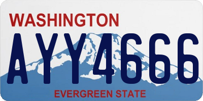 WA license plate AYY4666