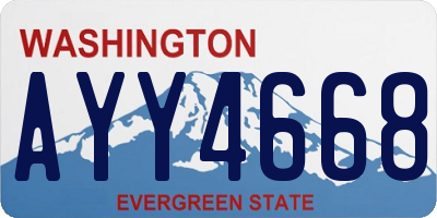 WA license plate AYY4668