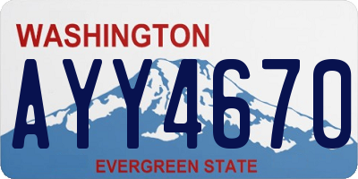 WA license plate AYY4670