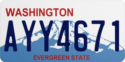 WA license plate AYY4671