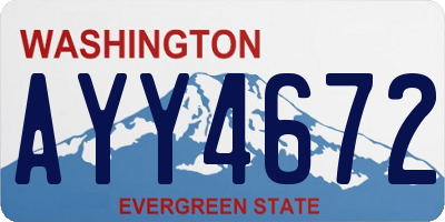 WA license plate AYY4672