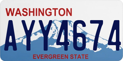 WA license plate AYY4674