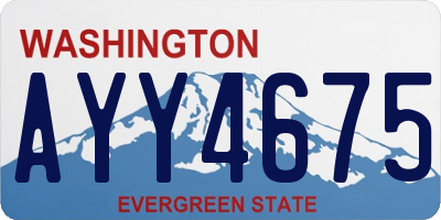 WA license plate AYY4675