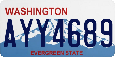 WA license plate AYY4689