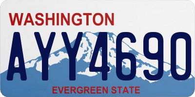 WA license plate AYY4690