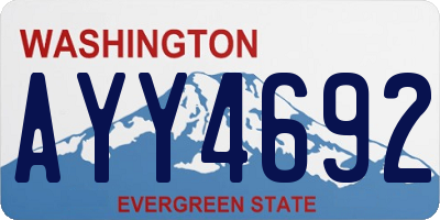 WA license plate AYY4692