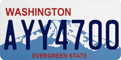 WA license plate AYY4700