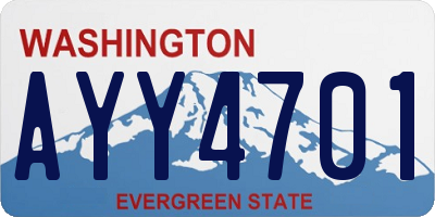 WA license plate AYY4701