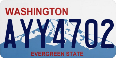 WA license plate AYY4702