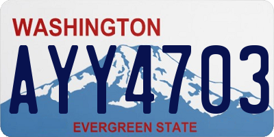 WA license plate AYY4703