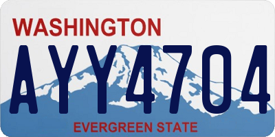 WA license plate AYY4704