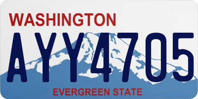 WA license plate AYY4705