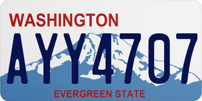 WA license plate AYY4707