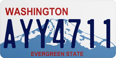 WA license plate AYY4711