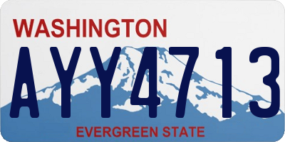 WA license plate AYY4713