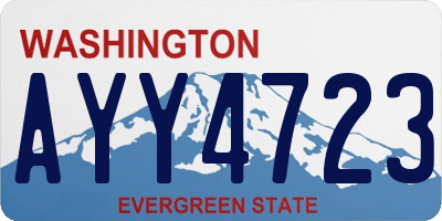 WA license plate AYY4723