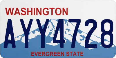 WA license plate AYY4728