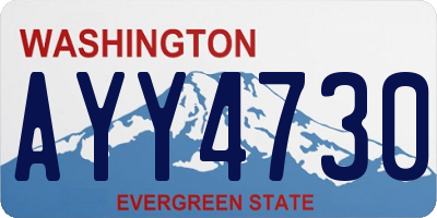 WA license plate AYY4730