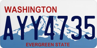 WA license plate AYY4735