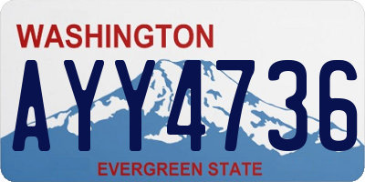 WA license plate AYY4736