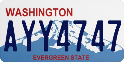 WA license plate AYY4747