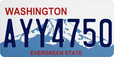 WA license plate AYY4750