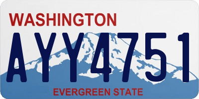 WA license plate AYY4751