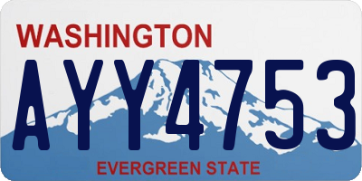 WA license plate AYY4753