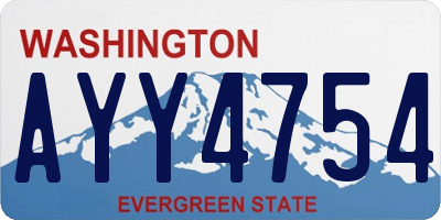 WA license plate AYY4754