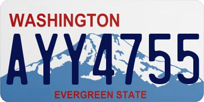 WA license plate AYY4755