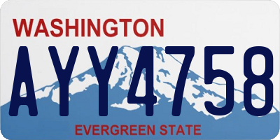 WA license plate AYY4758