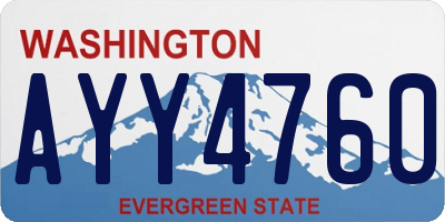 WA license plate AYY4760