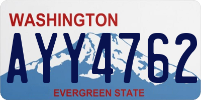 WA license plate AYY4762