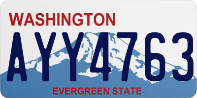 WA license plate AYY4763