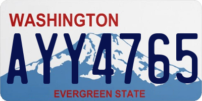 WA license plate AYY4765