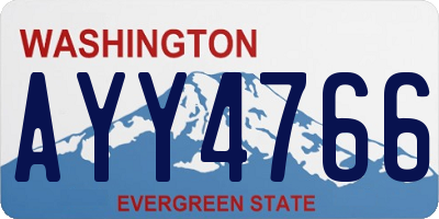 WA license plate AYY4766