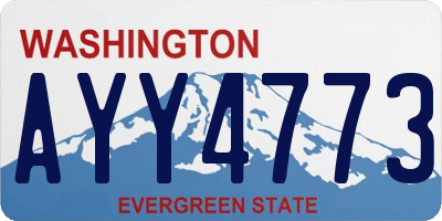 WA license plate AYY4773